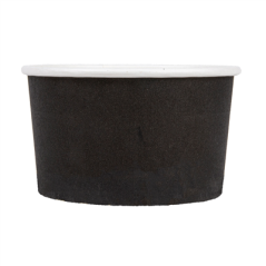 POTS À GLACES 180 ML 250 + 18PE G/M2 Ø 8,7x5,2 CM NOIR CARTON (2000 UNITÉ)