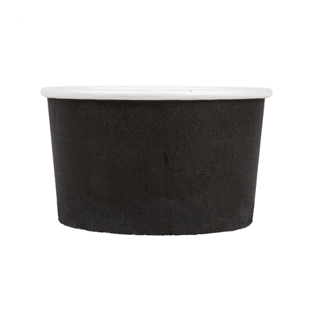 POTS À GLACES 180 ML 250 + 18PE G/M2 Ø 8,7x5,2 CM NOIR CARTON (2000 UNITÉ)