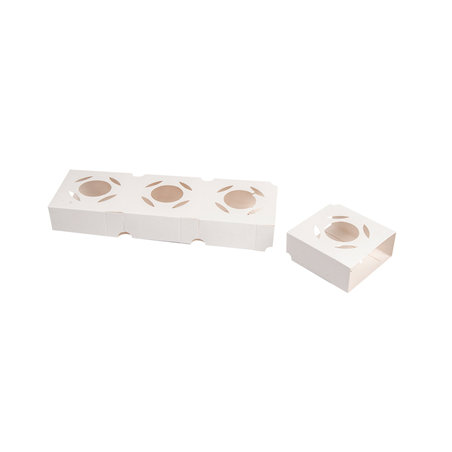 Image SUPPORT UNIVERSEL POUR MISE EN BOUCHE  275 G/M2 8,5x8x3,5 CM BLANC CARTON (800 UNITÉ) #1