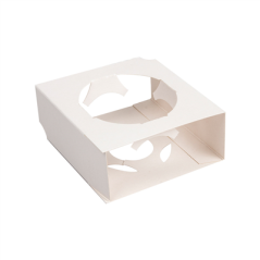 SUPPORT UNIVERSEL POUR MISE EN BOUCHE 275 G/M2 8,5x8x3,5 CM BLANC CARTON (800 UNITÉ)