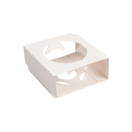 SUPPORT UNIVERSEL POUR MISE EN BOUCHE  275 G/M2 8,5x8x3,5 CM BLANC CARTON (800 UNITÉ)