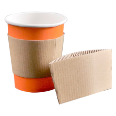 Image BAGUES POUR GOBELETS 240 ML - 8 oz 190 + 90 G/M2 11,2/9,5x5 CM NATUREL CARTON (1000 UNITÉ) #1