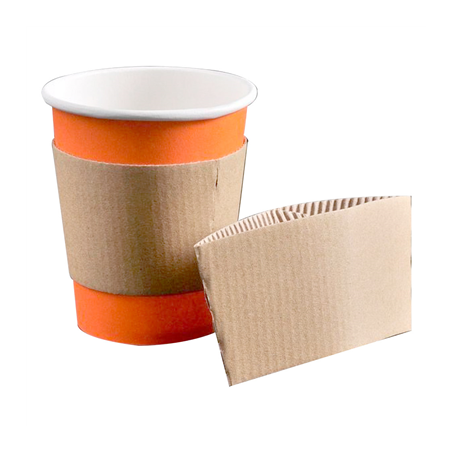 Image BAGUES POUR GOBELETS 240 ML - 8 oz 190 + 90 G/M2 11,2/9,5x5 CM NATUREL CARTON (1000 UNITÉ) #1