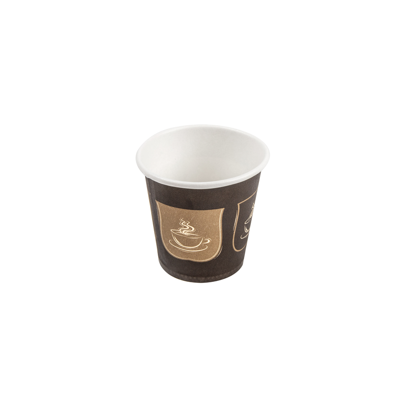 GOBELETS BOISSONS CHAUDES 1 PAROI 'ESPRESSO' 70 ML 230 + 18 PE G/M2 Ø5/3,5x4,9 CM MARRON CARTON (1000 UNITÉ)