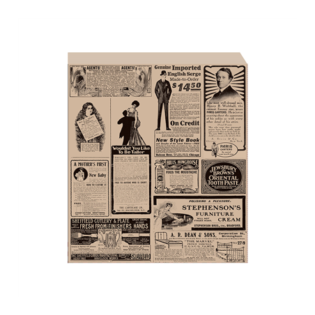 Image PAPIER INGRAISSABLES OUVERT 2 CÔTÉS FAST FOOD 'TIMES' 34 G/M2 23x25,5 CM NATUREL PARCH.INGRAISSABLE (500 UNITÉ) #1