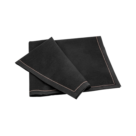 SERVIETTES P. 1/4 'COOL-COTTON' 140 G/M2 40x40 CM NOIR COTON (100 UNITÉ)