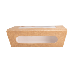 Image BOÎTES AVEC FENÊTRE POUR SALADE 700 ML - 23,3 oz 391 G/M2 + PE 16x12x5 CM MARRON CARTON (200 UNITÉ) #3