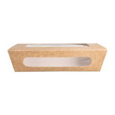 Image BOÎTES AVEC FENÊTRE POUR SALADE 900 ML - 30 oz 391 G/M2 + PE 20x12x5 CM MARRON CARTON (200 UNITÉ) #3