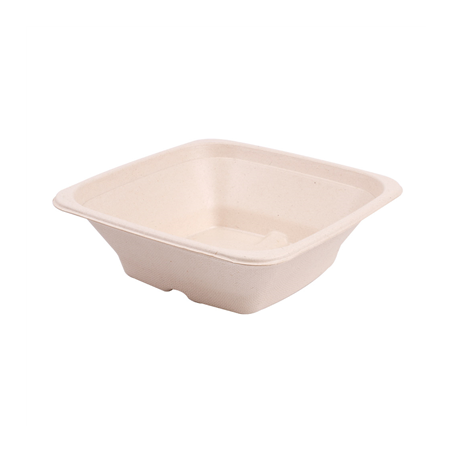 Image BOLS CARRÉS 'BIONIC' 700 ML 18x18x6 CM NATUREL BAGASSE (400 UNITÉ) #1
