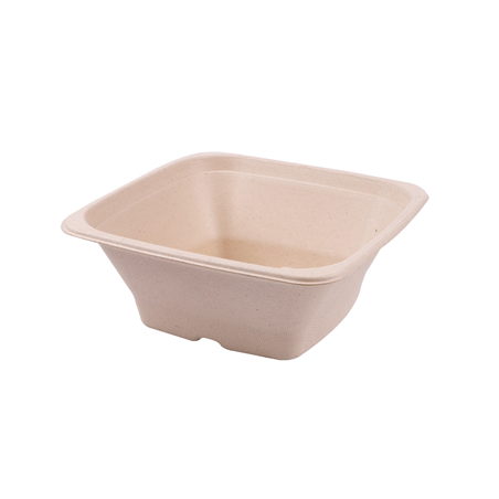 Image BOLS CARRÉS 'BIONIC' 950 ML 18x18x7 CM NATUREL BAGASSE (400 UNITÉ) #1