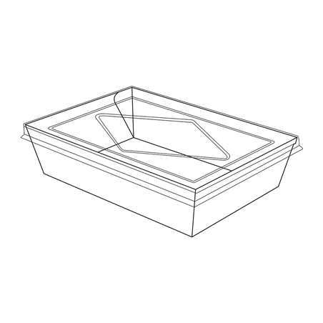 Image COMBO RÉCIPIENTS + COUVERCLES PET 2100 ML 300 +20 PE G/M2 22x16,4x6,5 CM NATUREL KRAFT (200 UNITÉ) #1