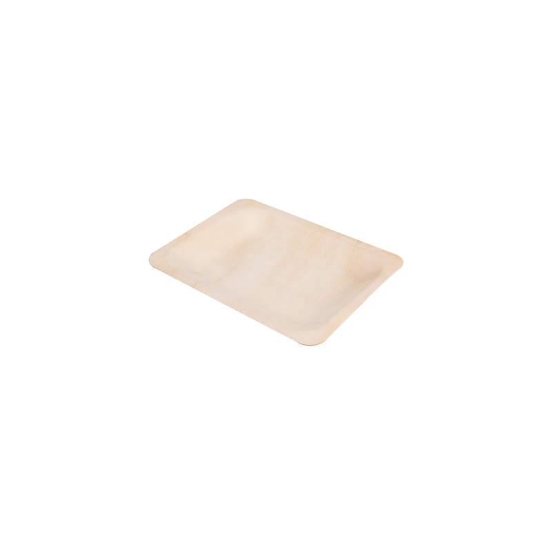 PLATEAUX RECTANGULAIRES 'WOOD'  12x9,5x1,2 CM NATUREL BOIS (50 UNITÉ)