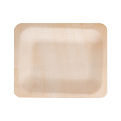 Image PLATEAUX RECTANGULAIRES 'WOOD'  12x9,5x1,2 CM NATUREL BOIS (50 UNITÉ) #3