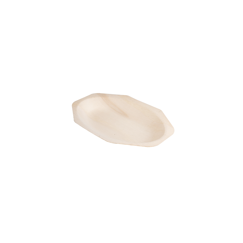 PLATEAUX OCTOGONALES 'WOOD'  20x13x2,5 CM NATUREL BOIS (50 UNITÉ)