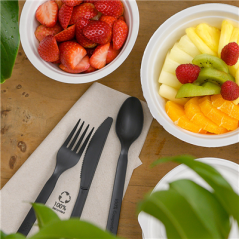 Image SET 3/1 FOURCHETTE, COUTEAU, SERVIETTE  18 CM NOIR CPLA (500 UNITÉ) #5