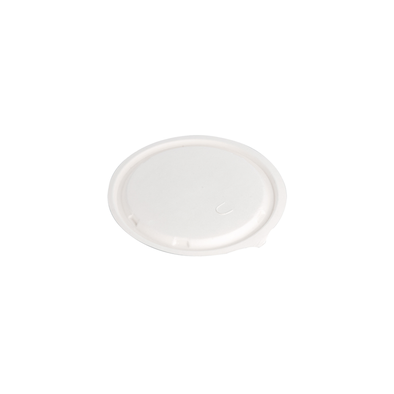 COUVERCLES BAS POUR SALADIERS 224.33 'BIONIC'  Ø 18x0,7 CM BLANC BAGASSE (600 UNITÉ)