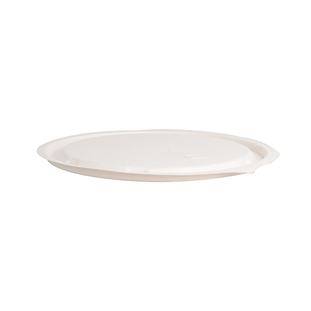 COUVERCLES BAS POUR SALADIERS 224.33 'BIONIC' Ø 18x0,7 CM BLANC BAGASSE (600 UNITÉ)