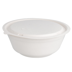 Image COUVERCLES BAS POUR SALADIERS 224.33 'BIONIC'  Ø 18x0,7 CM BLANC BAGASSE (600 UNITÉ) #4