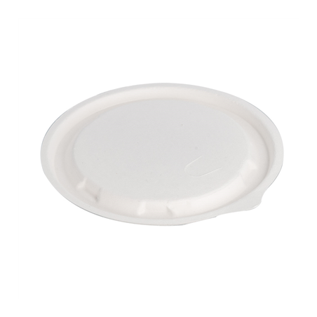 Image COUVERCLES BAS POUR SALADIERS 215.84 'BIONIC' Ø 14x0,7 CM BLANC BAGASSE (900 UNITÉ) #1
