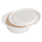 Image COUVERCLES BAS POUR SALADIERS 215.84 'BIONIC'  Ø 14x0,7 CM BLANC BAGASSE (900 UNITÉ) #3