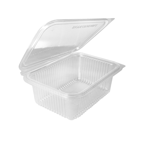 CONTENANTS AVEC CHARNIÈRE  1 L 18,8x14,3x6,7 CM TRANSPARENT (400 UNITÉ)