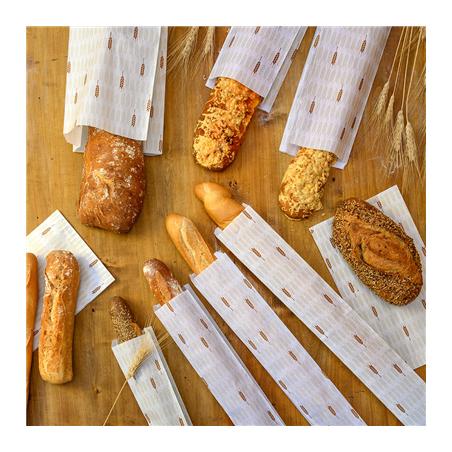 SACHETS BOULANGERIE 'CERES' 33 G/M2 9+4x54 CM BLANC CELLULOSE (250 UNITÉ)