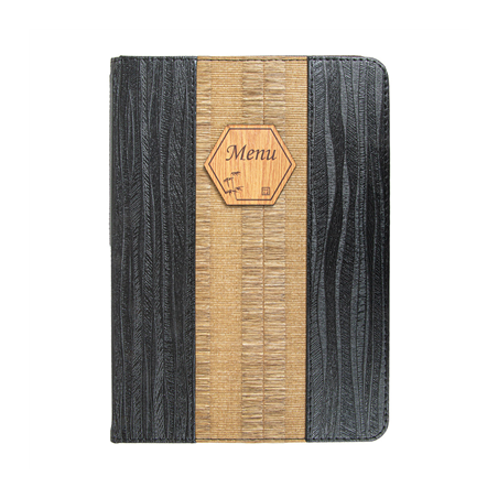 Image PORTE MENU 8 POCHETTES DIN-A4  22x31 CM NOIR PVC (1 UNITÉ) #1