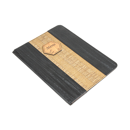 PORTE MENU 8 POCHETTES DIN-A4  22x31 CM NOIR PVC (1 UNITÉ)