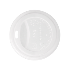 Image COUVERCLES POUR GOBELETS 240 ML 'BIODEGRADABLE'  BLANC CPLA (1000 UNITÉ) #3