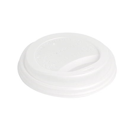Image COUVERCLES POUR GOBELETS 360 ML 'BIODEGRADABLE'  BLANC CPLA (1000 UNITÉ) #1