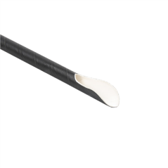 Image PAILLES AVEC CUILLÈRE 'PAPER'  Ø 0,8x21 CM NOIR PAPIER (1000 UNITÉ) #3