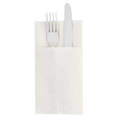 Image SERVIETTES KANGOUROU 'DRY COTTON' 55 G/M2 40x40 CM IVOIRE AIRLAID (700 UNITÉ) #1