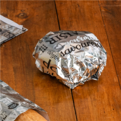 Image PAPIER INGRAISSABLE FAST FOOD 'PAROLE' 35+20 G/M2 28x34 CM ARGENTE PARCHEMIN + ALUMINIUM (1000 UNITÉ) #3