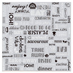 Image PAPIER INGRAISSABLE BASKET 'PAROLE' 35+20 G/M2 31x31 CM ARGENTE PARCHEMIN + ALUMINIUM (1000 UNITÉ) #1