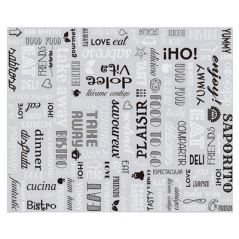 Image PAPIER INGRAISSABLE BASKET 'PAROLE' 35+20 G/M2 31x38 CM ARGENTE PARCHEMIN + ALUMINIUM (1000 UNITÉ) #1