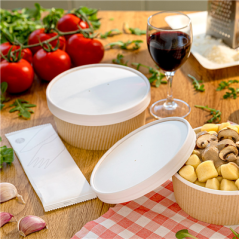 Image COUVERCLES POUR POTS 228.34 780 ML - 26 oz 560 G/M2 + PE Ø15 CM BLANC CARTON (250 UNITÉ) #4