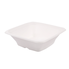 Image BOLS CARRÉS 'BIONIC' 700 ML 18x18x6 CM BLANC BAGASSE (400 UNITÉ) #1
