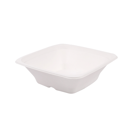 Image BOLS CARRÉS 'BIONIC' 700 ML 18x18x6 CM BLANC BAGASSE (400 UNITÉ) #1