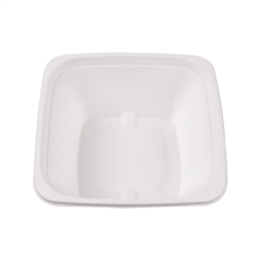 Image BOLS CARRÉS 'BIONIC' 950 ML 18x18x7 CM BLANC BAGASSE (400 UNITÉ) #3