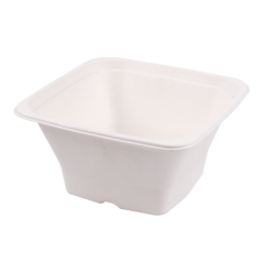 Image BOLS CARRÉS 'BIONIC' 1,2 L 18x18x9 CM BLANC BAGASSE (400 UNITÉ) #1