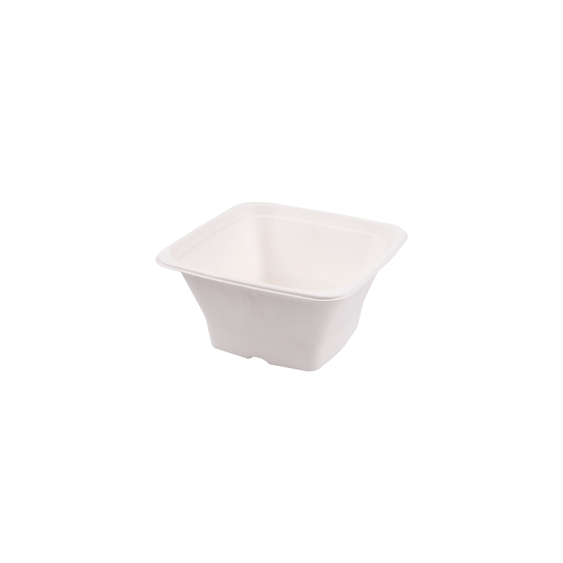 BOLS CARRÉS 'BIONIC' 1,2 L 18x18x9 CM BLANC BAGASSE (400 UNITÉ)