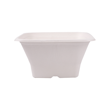 BOLS CARRÉS 'BIONIC' 1,2 L 18x18x9 CM BLANC BAGASSE (400 UNITÉ)