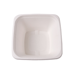 Image BOLS CARRÉS 'BIONIC' 1,2 L 18x18x9 CM BLANC BAGASSE (400 UNITÉ) #3