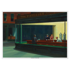Image SETS DE TABLE OFFSET 'NIGHTHAWKS BY HOPPER' 70 G/M2 31x43 CM QUADRICHROMIE PAPIER (2000 UNITÉ) #1