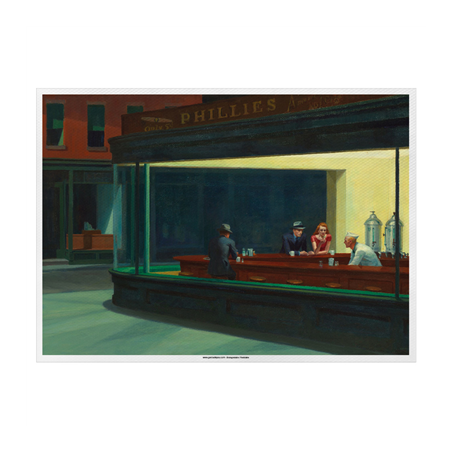 Image SETS DE TABLE OFFSET 'NIGHTHAWKS BY HOPPER' 70 G/M2 31x43 CM QUADRICHROMIE PAPIER (2000 UNITÉ) #1