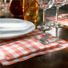 SETS DE TABLE 'LIKE LINEN - VICHY' 70 G/M2 30x40 CM ROUGE SPUNLACE (800 UNITÉ)