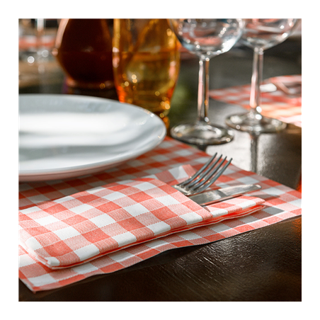 SETS DE TABLE 'LIKE LINEN - VICHY' 70 G/M2 30x40 CM ROUGE SPUNLACE (800 UNITÉ)