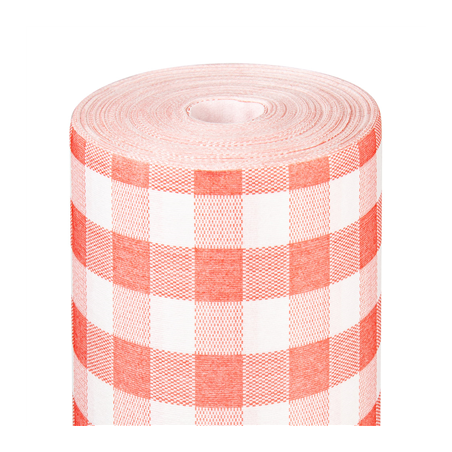 Image "TÊTE-À-TÊTE" PRÉ. 120CM (20 FEU.) 'LIKE LINEN - VICHY' 70 G/M2 0,40x24 M ROUGE SPUNLACE (6 UNITÉ) #1