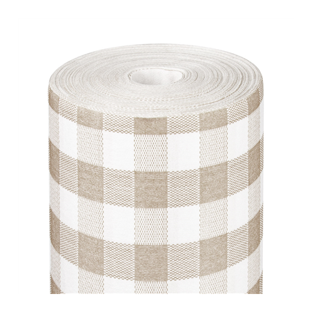 Image "TÊTE-À-TÊTE" PRÉ. 120CM (20 FEU.) 'LIKE LINEN - VICHY' 70 G/M2 0,40x24 M TAUPE SPUNLACE (6 UNITÉ) #1