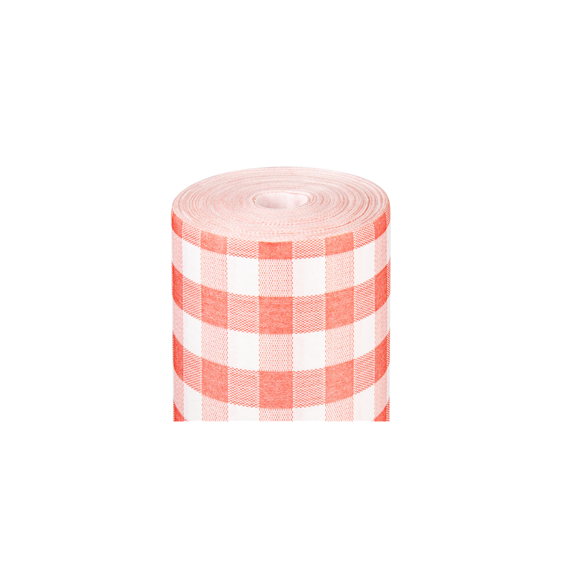 NAPPE 'LIKE LINEN - VICHY' 70 G/M2 1,20x25 M ROUGE SPUNLACE (1 UNITÉ)